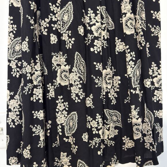 Options by Madison’s Long Black Skirt with Cream Paisley Boho Style Size L Rayon - Picture 3 of 10
